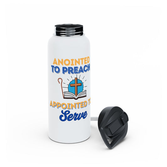 Anointed to Preach • Stainless Steel Water Bottle — Appointed to Serve Christian Faith Bottle
