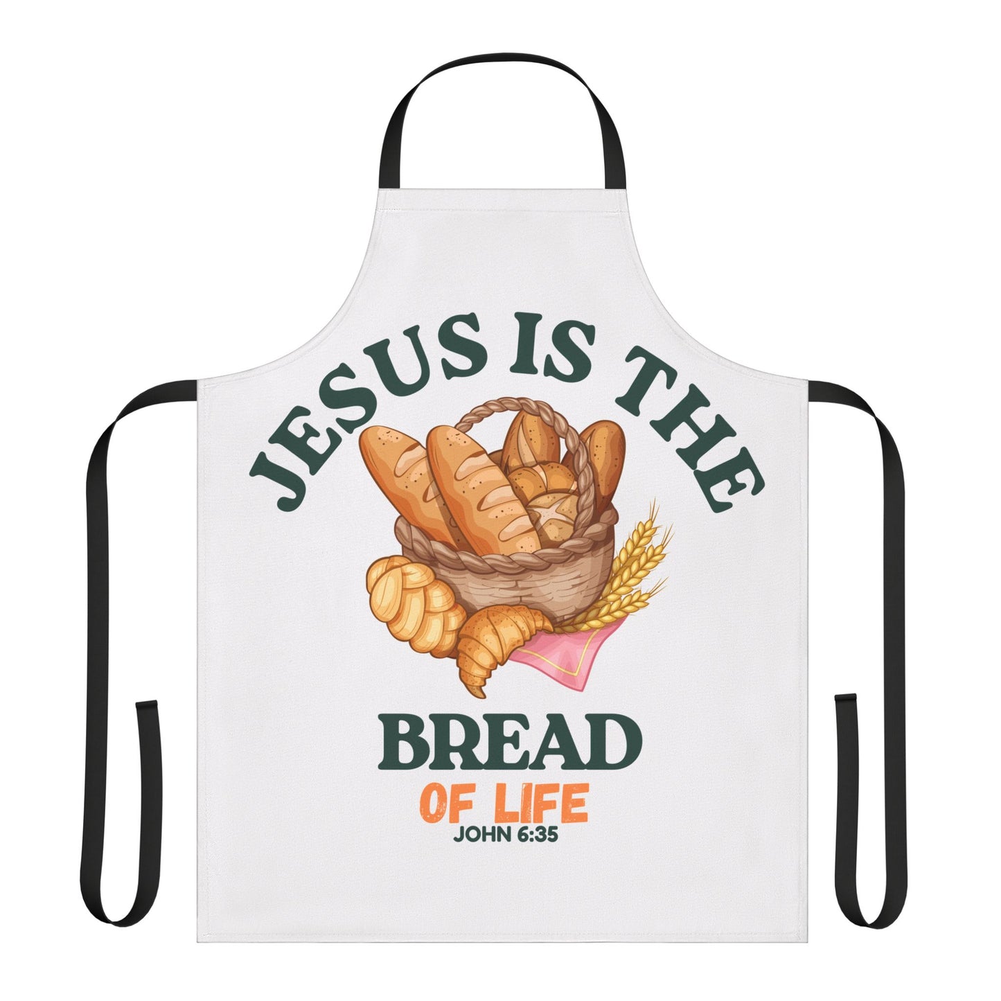 Inspirational Jesus Is the Bread of Life Apron with 5-Color Straps