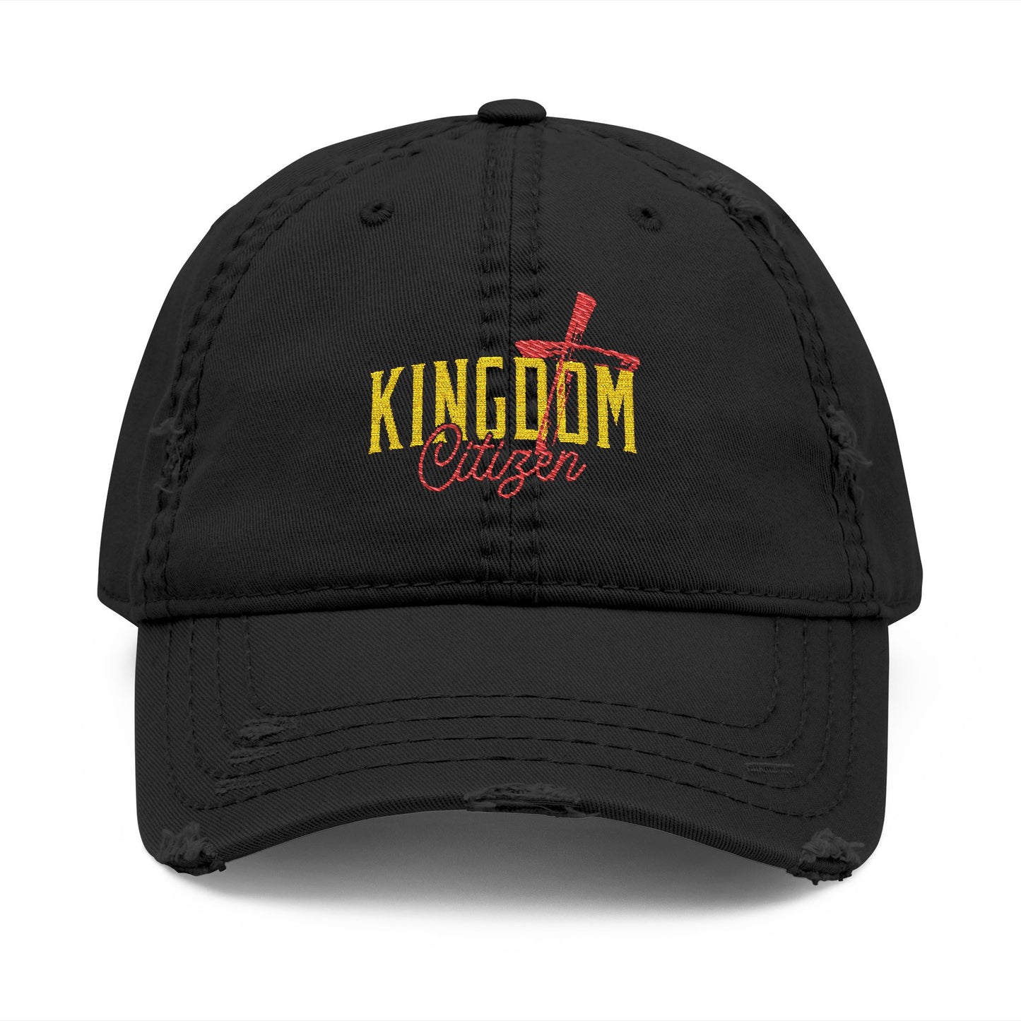Kingdom Distressed Dad Hat - Casual Embroidered Cap for Everyday Style
