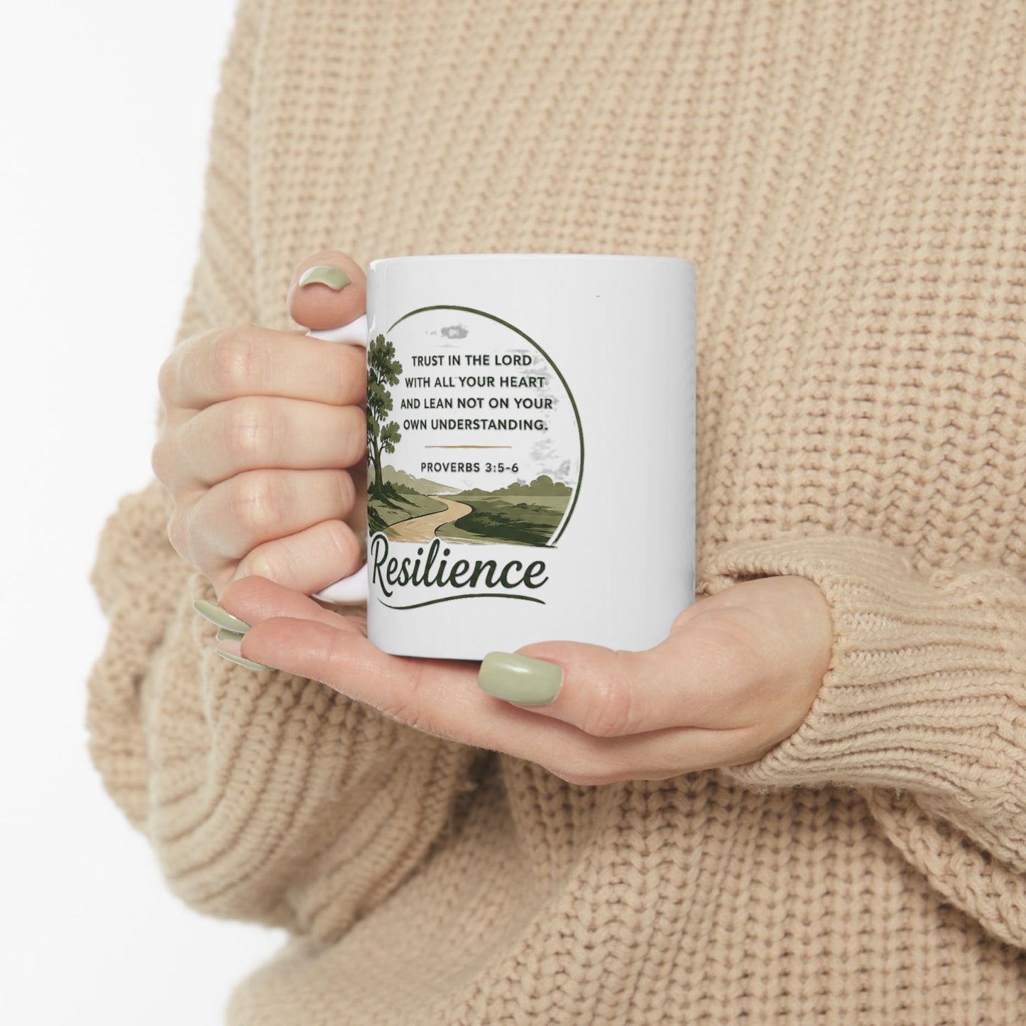 Resilience Tree Ceramic Mug — Inspirational Quote Coffee Cup (11oz & 15oz)