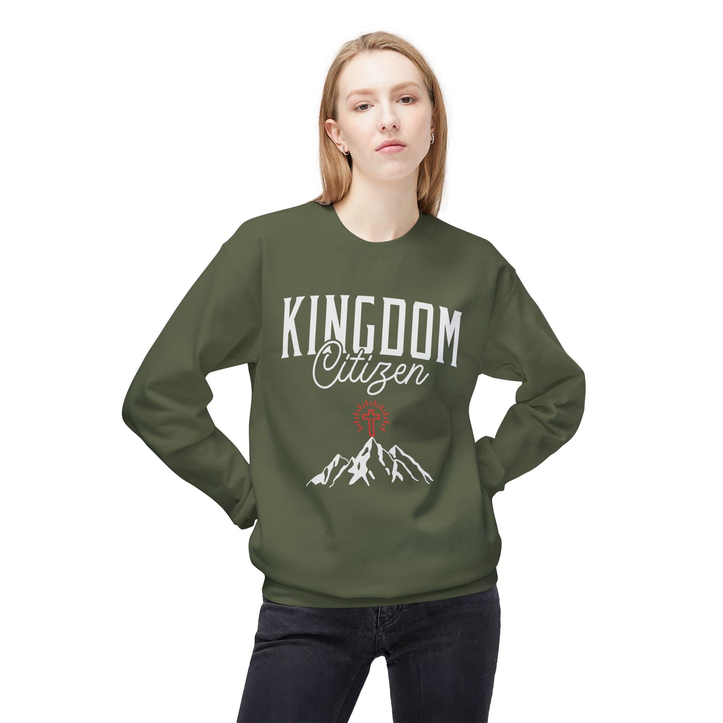 Kingdom Citizen Crewneck Sweatshirt — Faith Mountain Graphic