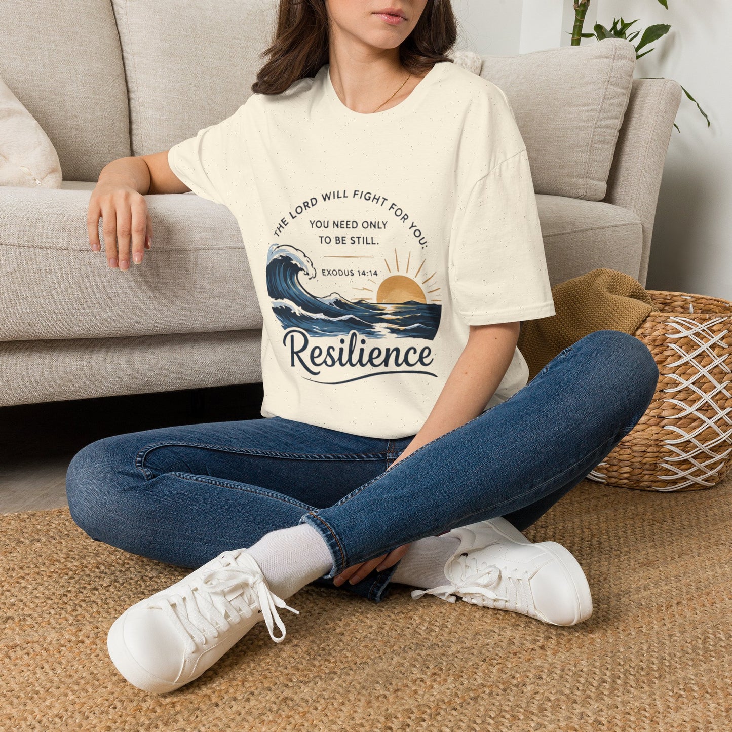 Resilience T-Shirt — "The Lord Will Fight for You" Exodus 14:14 Christian Tee