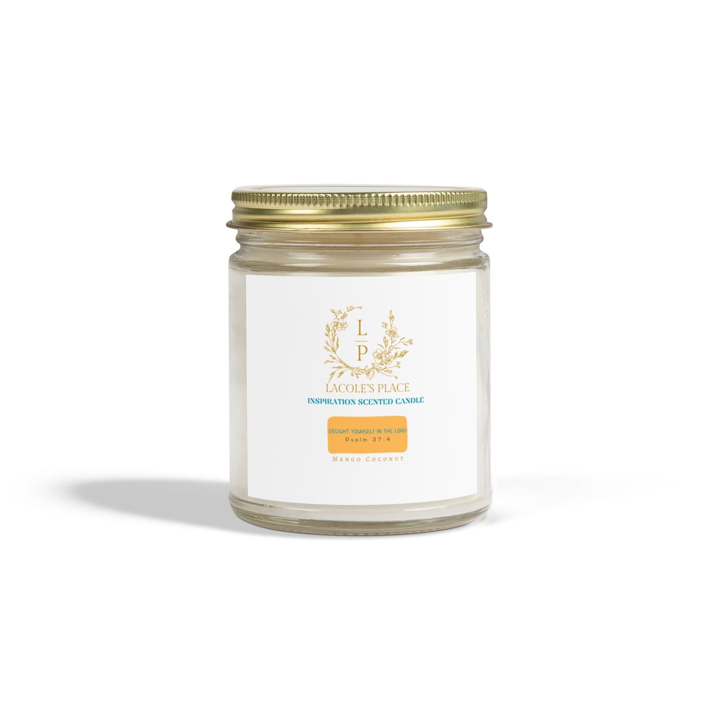 Inspirational Apricot Scented Candle (Mango Coconut)- Handcrafted Relaxation (9oz)
