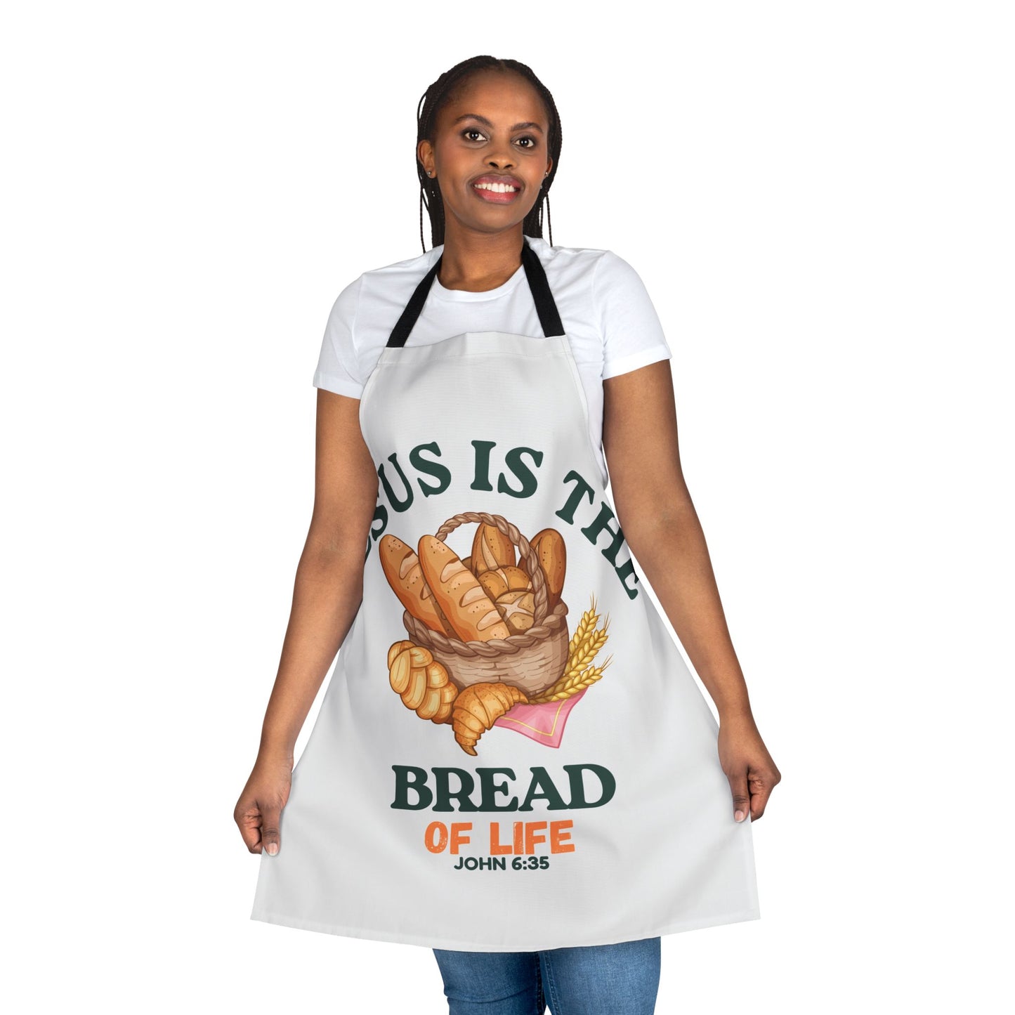 Inspirational Jesus Is the Bread of Life Apron with 5-Color Straps