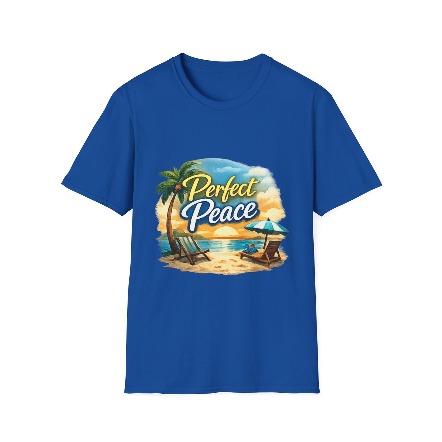 Perfect Peace Beach T-Shirt — Tropical Palm Sunset Graphic Tee