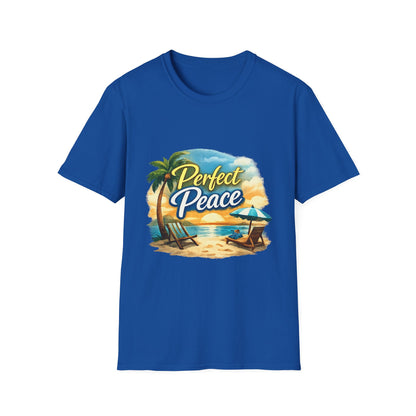 Perfect Peace Beach T-Shirt — Tropical Palm Sunset Graphic Tee