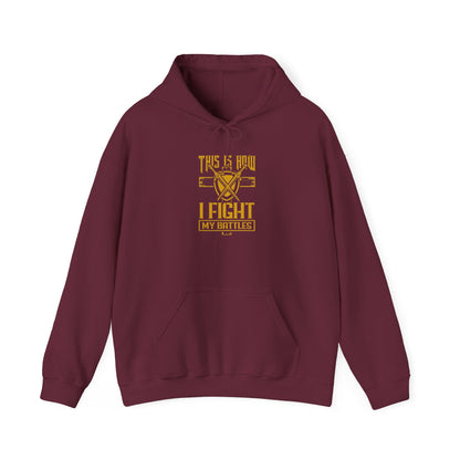 I Fight My Battles Unisex Heavy Blend™ Hooded Sweatshirt