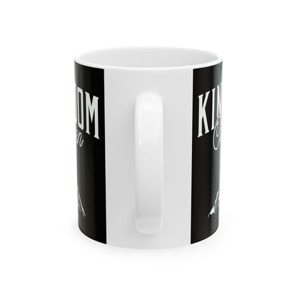 Kingdom Coffee Mug - Black Ceramic (11oz, 15oz) - Perfect for Adventurers & Coffee Lovers