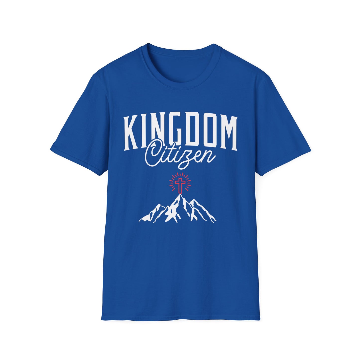 Kingdom Citizen Unisex Softstyle T-Shirt - Faith-Inspired Mountain Design