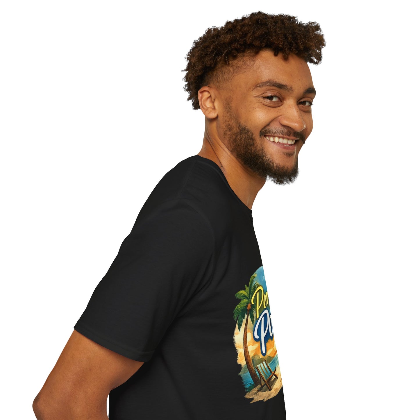 Perfect Peace Beach T-Shirt — Tropical Palm Sunset Graphic Tee