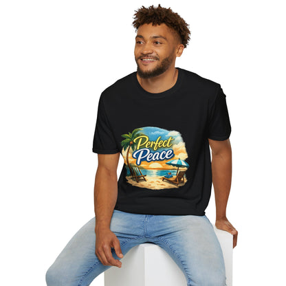 Perfect Peace Beach T-Shirt — Tropical Palm Sunset Graphic Tee