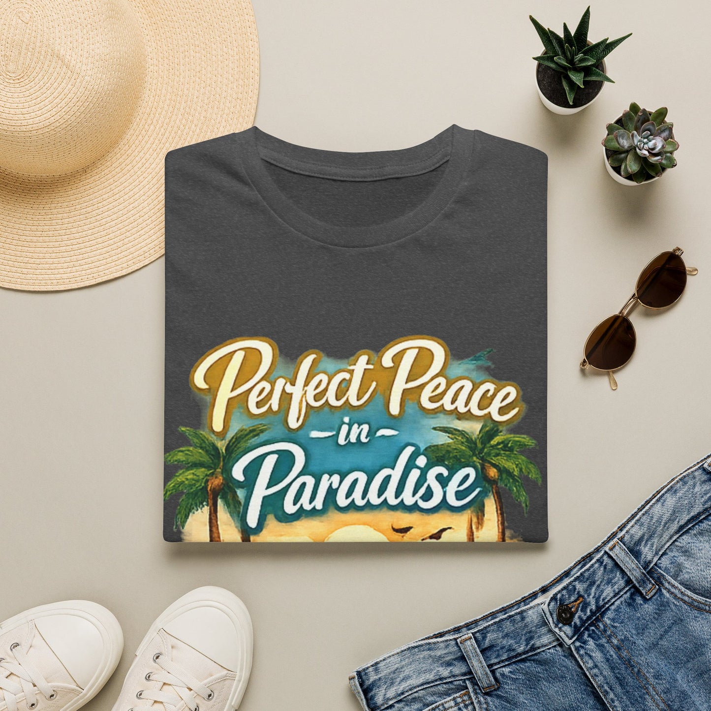 Perfect Peace in Paradise T-Shirt — Tropical Beach Graphic Tee