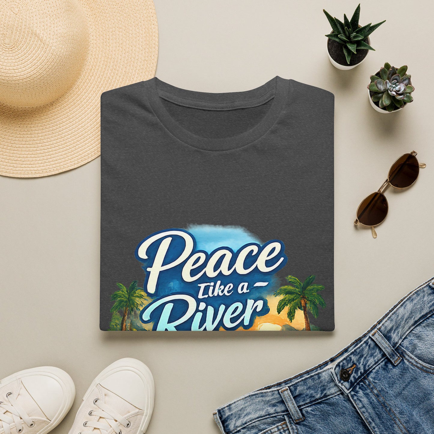 Peace Like a River T‑Shirt — Scenic River Prayer Tee