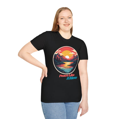 Peace Like A River Graphic Tee | Unisex Softstyle T-Shirt, Casual Wear, Outdoor Adventure, Gift for Nature Lovers, Relaxed Vibes