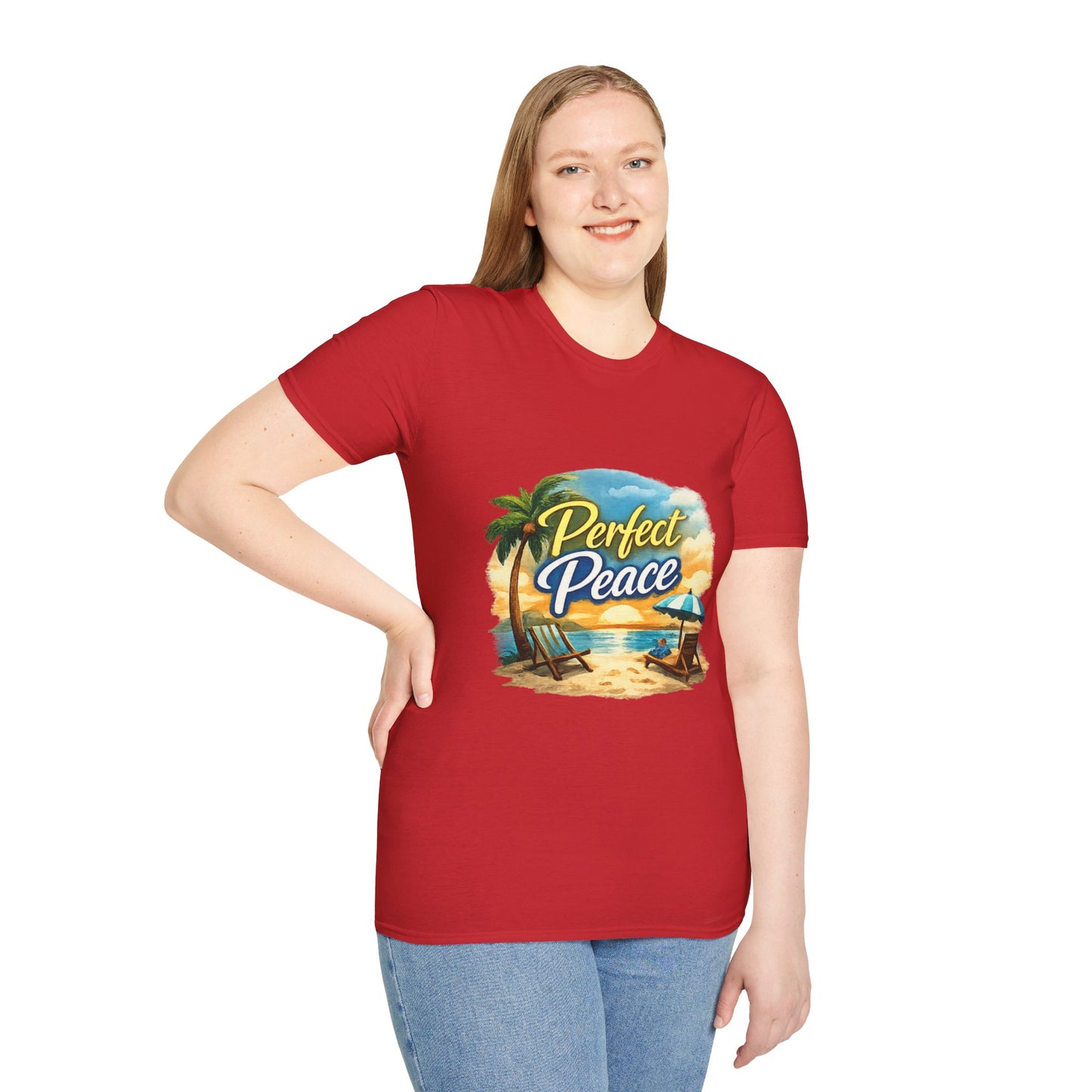 Perfect Peace Beach T-Shirt — Tropical Palm Sunset Graphic Tee