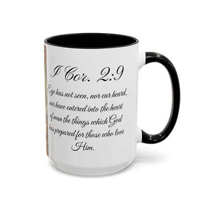 I Cor. 2:9 Heavenly Scripture Coffee Mug - 11oz & 15oz - Inspirational Design for Spiritual Moments
