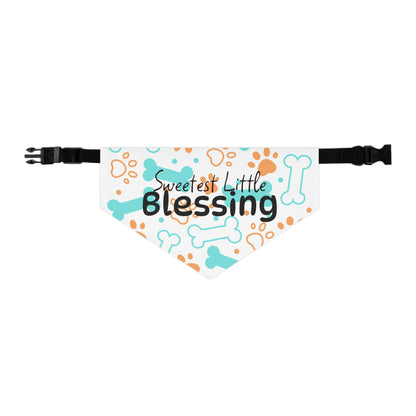 Sweetest Little Blessing Pet Bandana Collar - Cute Dog Accessory for Celebrating Pets