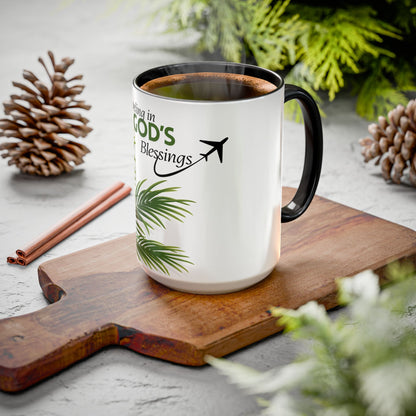 Travel-Themed Inspirational Mug - "Traveling in GOD's Blessings"