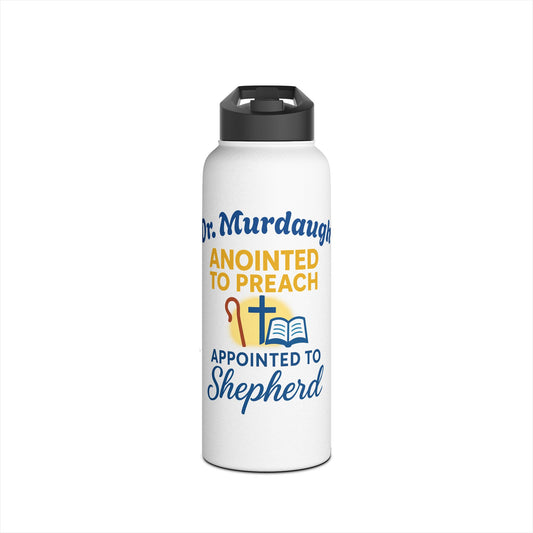 Anointed to Preach Stainless Steel Water Bottle — Pastor/Shepherd Gift