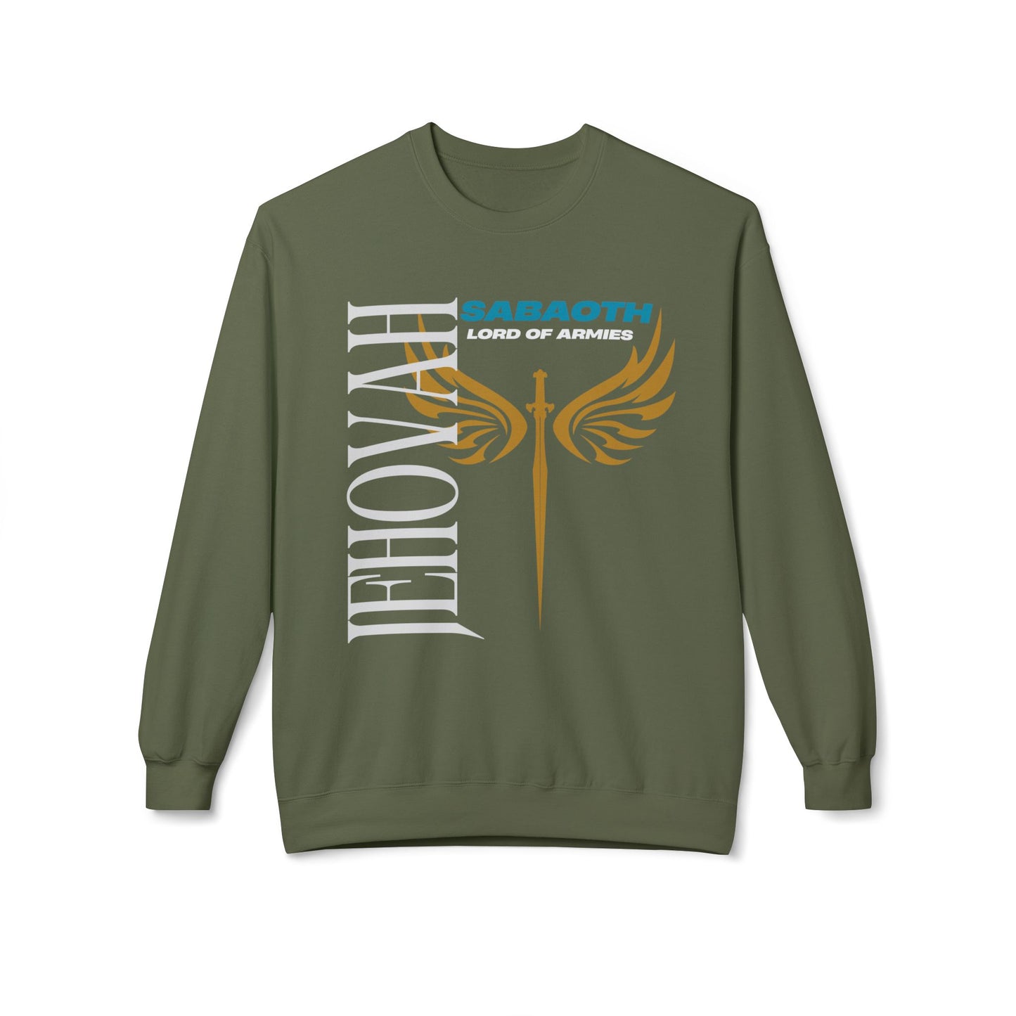 Jehovah Sababoth 'Lord of Armies' Crewneck Sweatshirt — Biblical Warrior Graphic