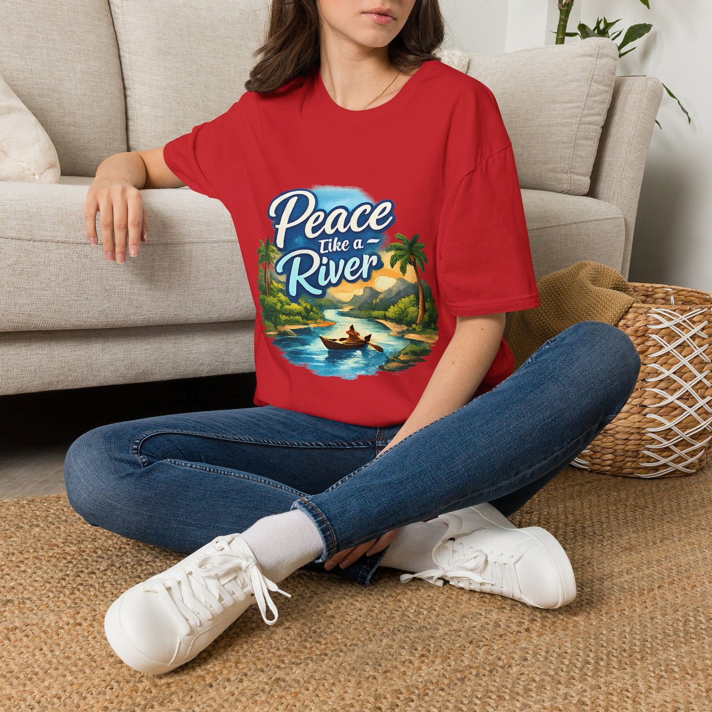 Peace Like a River T‑Shirt — Scenic River Prayer Tee