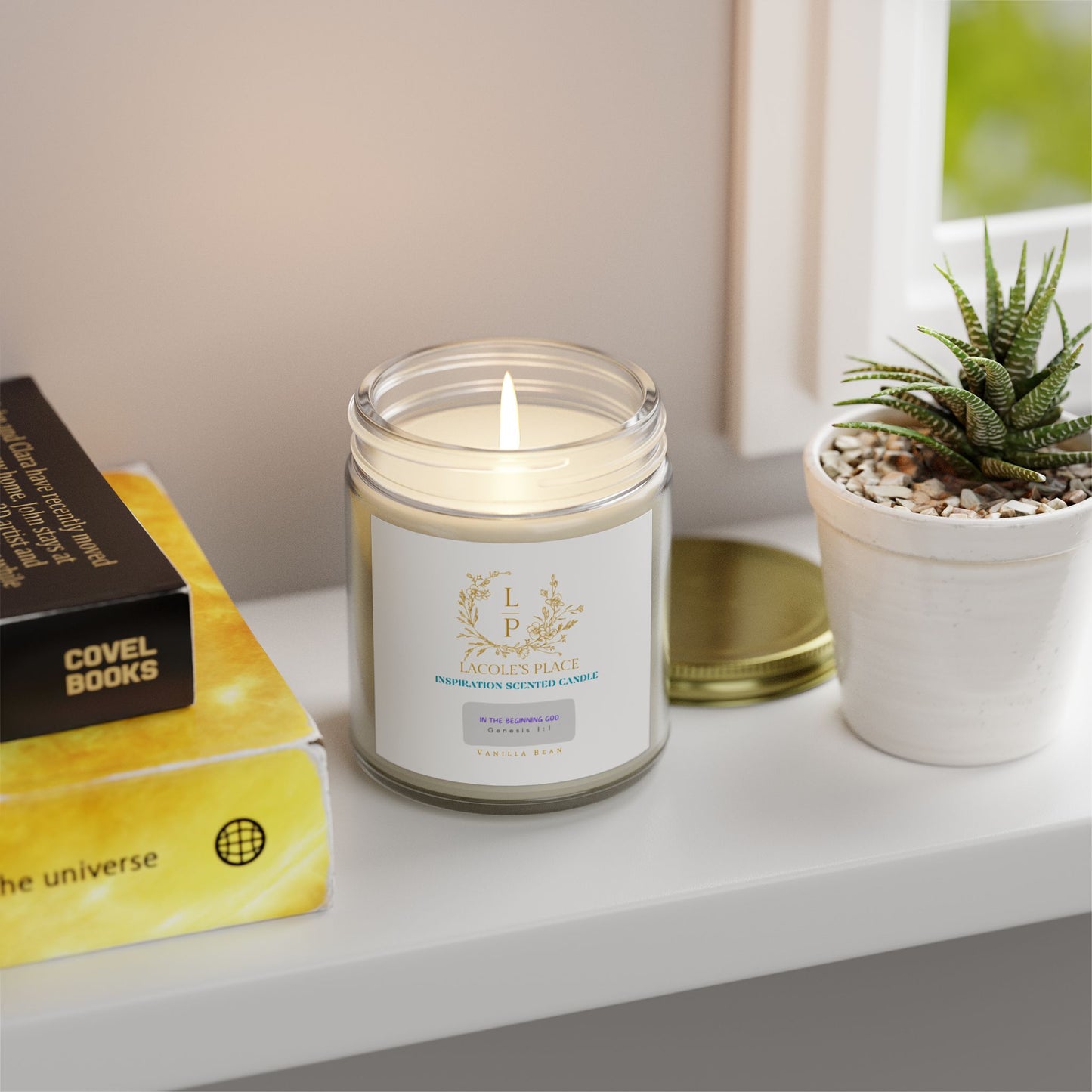 Inspirational Scented Candles (Vanilla Bean)- Coconut Apricot Wax for Relaxation & Motivation (9oz)