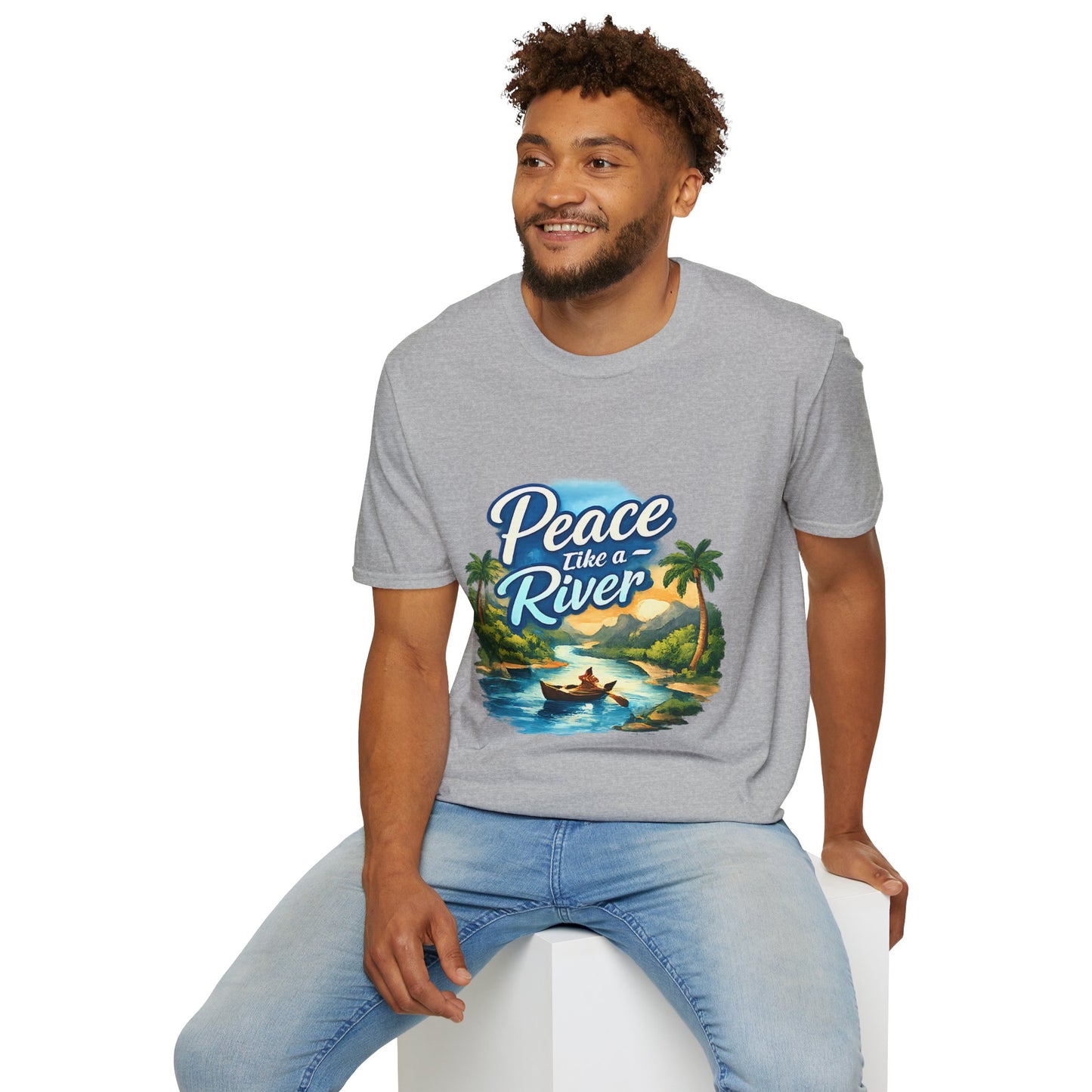 Peace Like a River T‑Shirt — Scenic River Prayer Tee