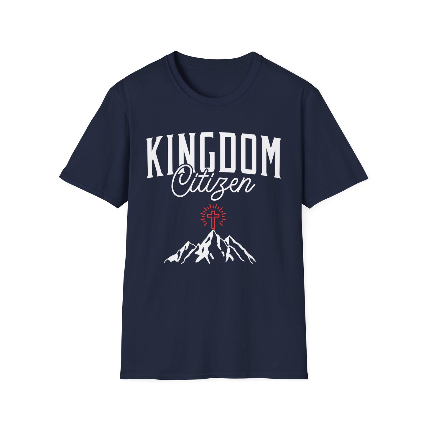 Kingdom Citizen Unisex Softstyle T-Shirt - Faith-Inspired Mountain Design