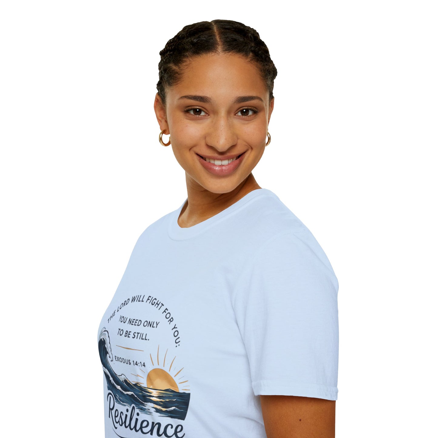 Resilience T-Shirt — "The Lord Will Fight for You" Exodus 14:14 Christian Tee