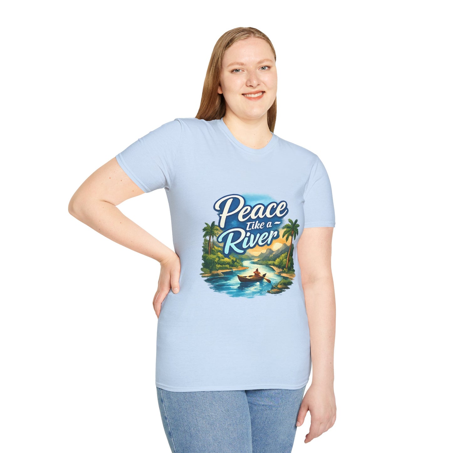 Peace Like a River T‑Shirt — Scenic River Prayer Tee