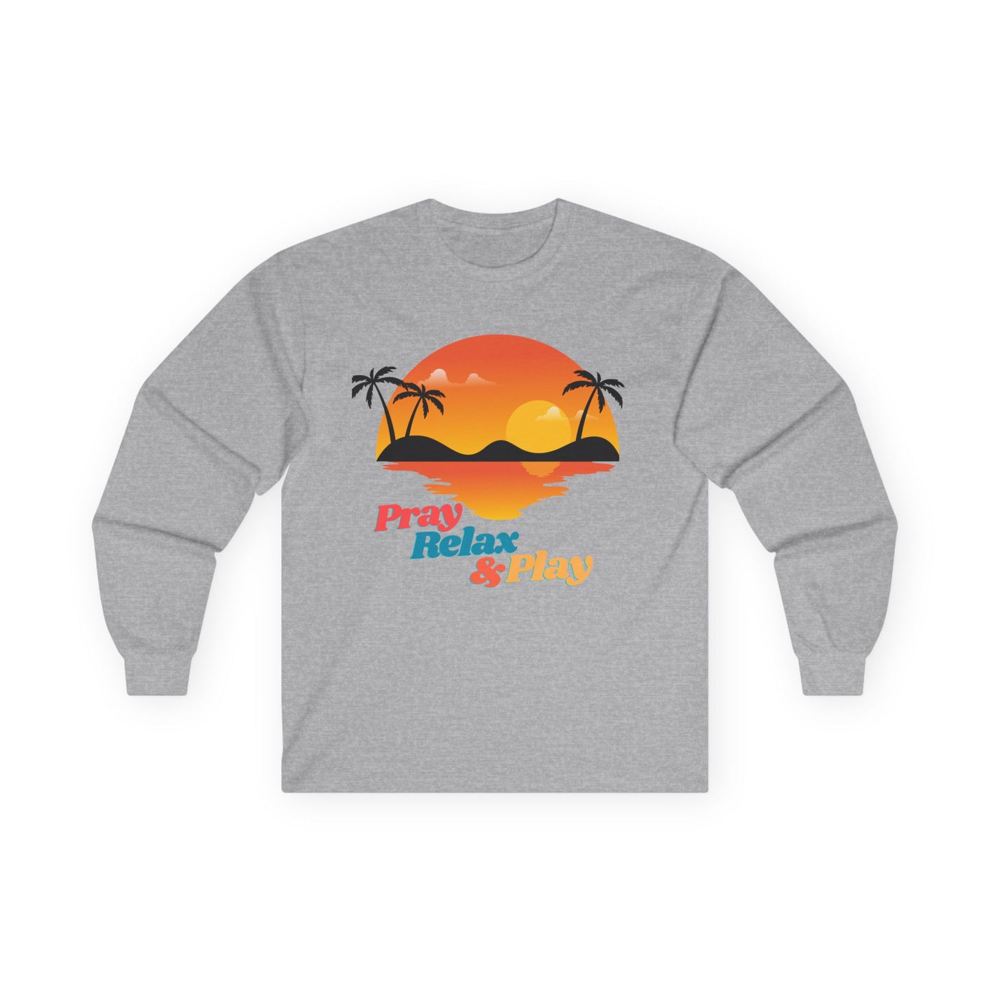 Tropical Long Sleeve Tee - 'Pray, Relax & Play'