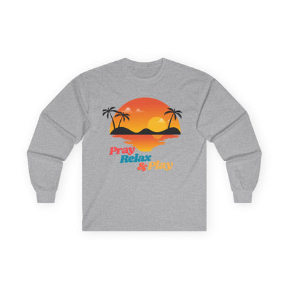 Tropical Long Sleeve Tee - 'Pray, Relax & Play'